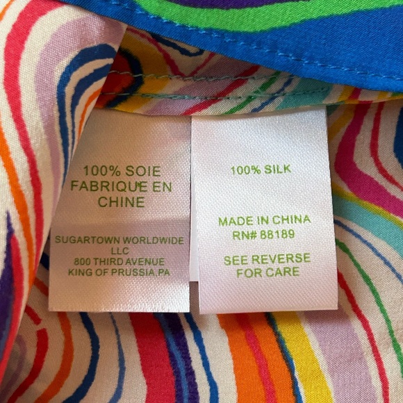 NWT Lilly Pulitzer Rogan Top Shorely Blue The Catch Stripe Size XS - Picture 5 of 7